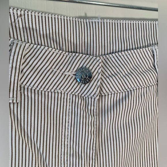 Madeline EUC beige/white striped cropped jeans Size 10 - Picture 2 of 6
